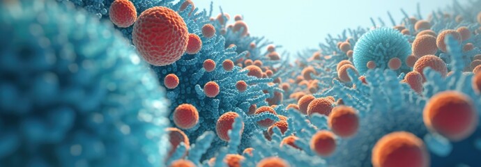 A close up of a virus cell. Generative AI. - obrazy, fototapety, plakaty