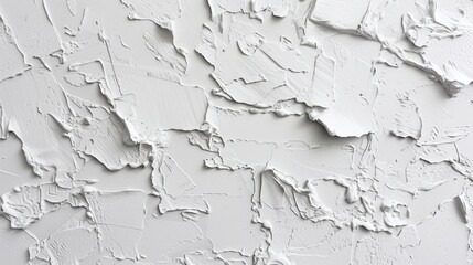 White textured putty wall. Rough, uneven plaster, grunge background