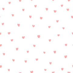 small pink hearts. cute repetitive background. valentine card. vector seamless pattern. fabric swatch. wrapping paper. design template for textile