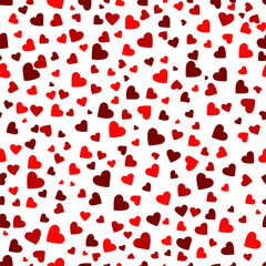 red, maroon hearts. valentine card. cute repetitive background. vector seamless pattern. fabric swatch. wrapping paper. design template for textile, home decor