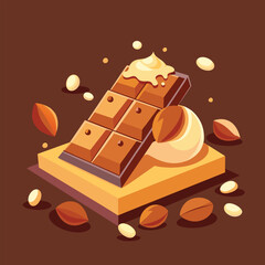 Chocolate Delights in Vector Illustration with Birthday Party Elements and Delicious Desserts