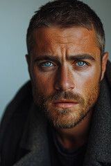 Obraz premium American man with natural hair in close-up portrait