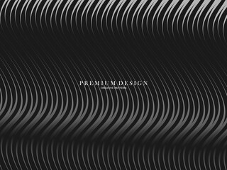 Abstract curved Diagonal Striped black Background. Vector slanted curved, waving lines pattern. New style for business design with dark colors.
