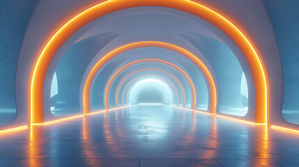 Light through the tunnel. Created with Ai