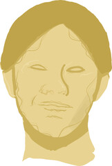close up face flat illustration