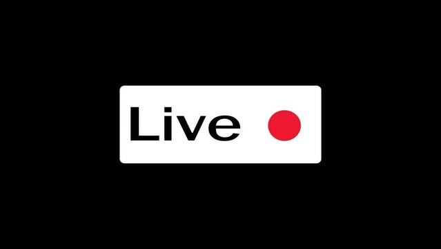 Live broadcast symbol displayed on a video camera. The livestreaming logo. Sign for video recording. A sign for video recording with a black background. live icons of recording buttons.
