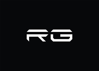 RG Letters Logo Design Slim. Creative Black Letter Concept Illustration