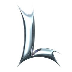 Fototapeta premium transparent chrome letter l