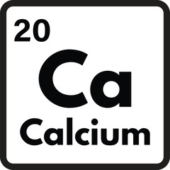 Calcium chemical element icon vector isolated on white background