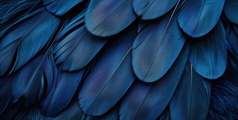 Beautiful dark blue color trends feather texture background.