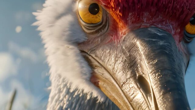 close-up view of a long-billed bird