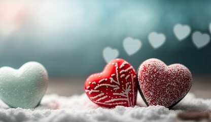 Fototapeta premium Valentine's day celebration, Scandinavian background.