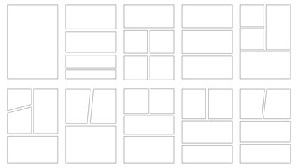 Vector set of comic tamplate