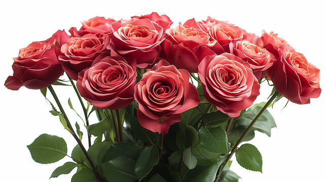 Bouquet of red roses, Bouquet of red roses, png file of isolated cutout object on transparent background, Ai generated image