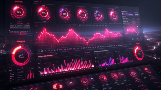audio control panel with sound, Histogram charts. Business infographic template with stock diagrams and statistic bars, line graphs, Ai generated image