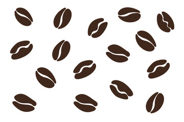 Coffee beans isolated on a white background. Vector illustration.
