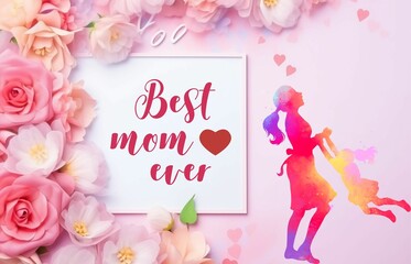 Obraz na płótnie Canvas Happy Mother's Day wishing card background social media post 