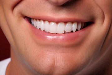 Close-up of a gentlemans captivating smile with perfect teeth