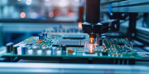 High-tech production of electronic chips and electronic control boards.