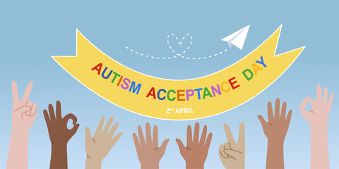 Autism acceptance day poster and banner concept.