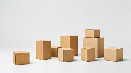 Obraz premium Blank cardboard box mockup, isolated on transparent background.