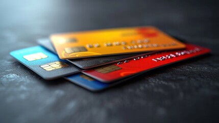 Credit card close up shot with selective focus for background.Generative AI