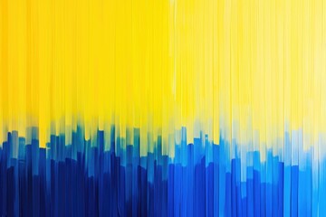 A captivating artwork showcasing a dynamic arrangement of blue and yellow lines on a bright yellow backdrop, A chromatic gradient moving from a sunny yellow to midnight blue, AI Generated