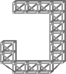 Rigging Stage Letter Alphabet Vector J