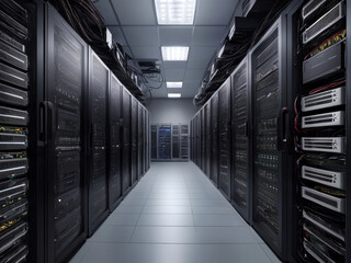 Naklejka premium server room with servers Server racks in server room data center server rack with servers server room with servers