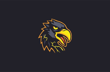 Head eagle on sea vector illustration flat design 