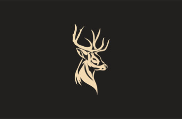 Obraz premium Deer vector illustration flat design logo