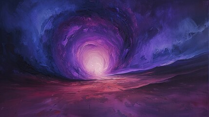 a painting of a purple vortex in the sky, surreal colors, surreal space. - - obrazy, fototapety, plakaty