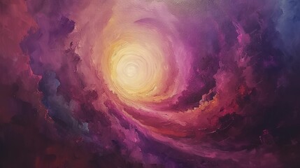 a painting of a purple vortex in the sky, surreal colors, surreal space. - obrazy, fototapety, plakaty