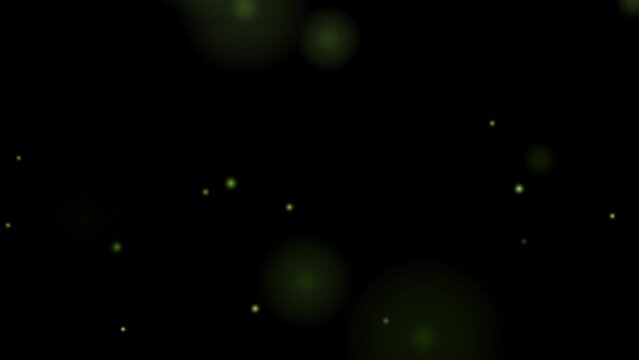 fireflies light animation, black background, loop