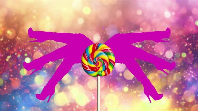 legs in high heels pattern with swirl lollipop