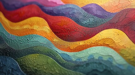 Abstract Colorful Landscape Art Composition extreme closeup. 