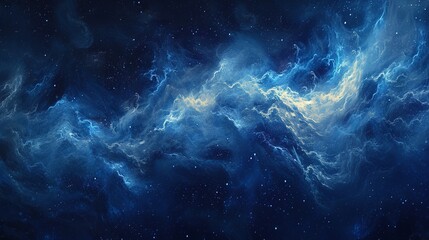 An abstract background for wallpaper that features a representation of a star-filled galaxy with sparkling cosmic dust, conveying the vastness of space.	Generative AI - obrazy, fototapety, plakaty