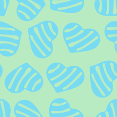 Obraz premium Hand Drawn Seamless Patterns with Hearts in Doodle Style.
