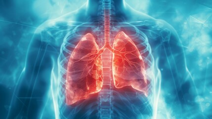 Respiratory disease heart attack stroke or lung disease illustration - obrazy, fototapety, plakaty