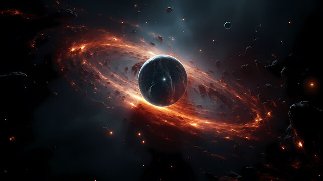 Star system background in the sky, 3D collection of stars in the universe
