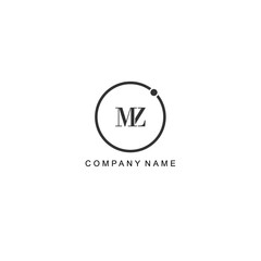 Initial MZ letter management label trendy elegant monogram company