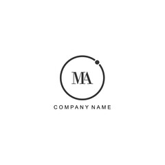 Initial MA letter management label trendy elegant monogram company