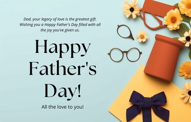 Fototapeta na wymiar Happy Father's day banner design and social media post