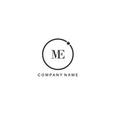 Initial ME letter management label trendy elegant monogram company