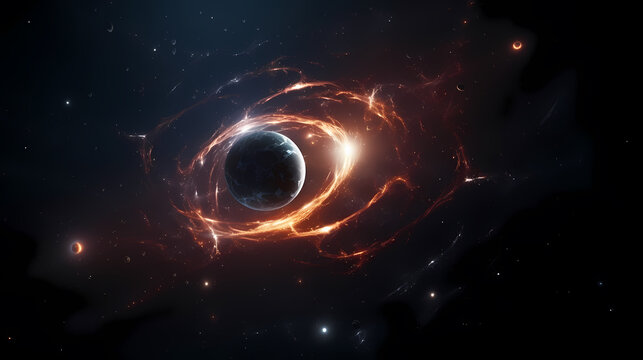 Star system background in the sky, 3D collection of stars in the universe