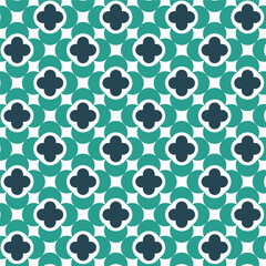 seamless pattern with flower shape design and tosca color