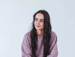 Obraz premium Close up portrait of a happy young woman isolated from a white background copy space for text.