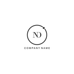 Initial ND letter management label trendy elegant monogram company