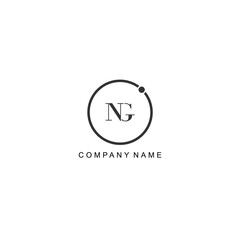 Initial NG letter management label trendy elegant monogram company