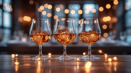 Celebrate whiskey on a friendly party in restaurant